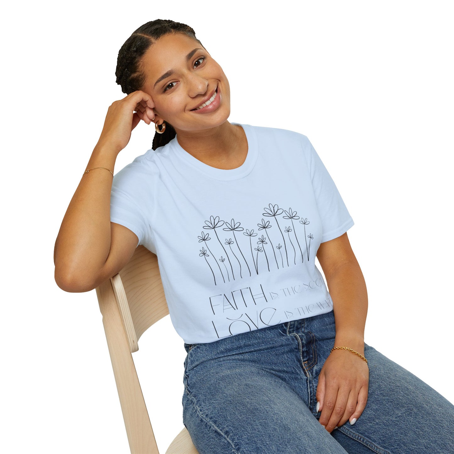 Faith & Love Floral Unisex Softstyle T-Shirt