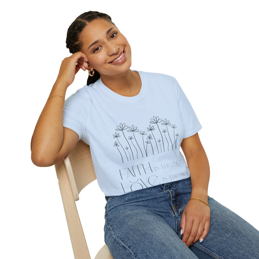 Faith & Love Floral Unisex Softstyle T-Shirt