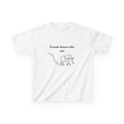 Cute Elephant Quote Kids Tee - "Freunde können alles sein" - Perfect for Playdates & Special Occasions - So ist Leben