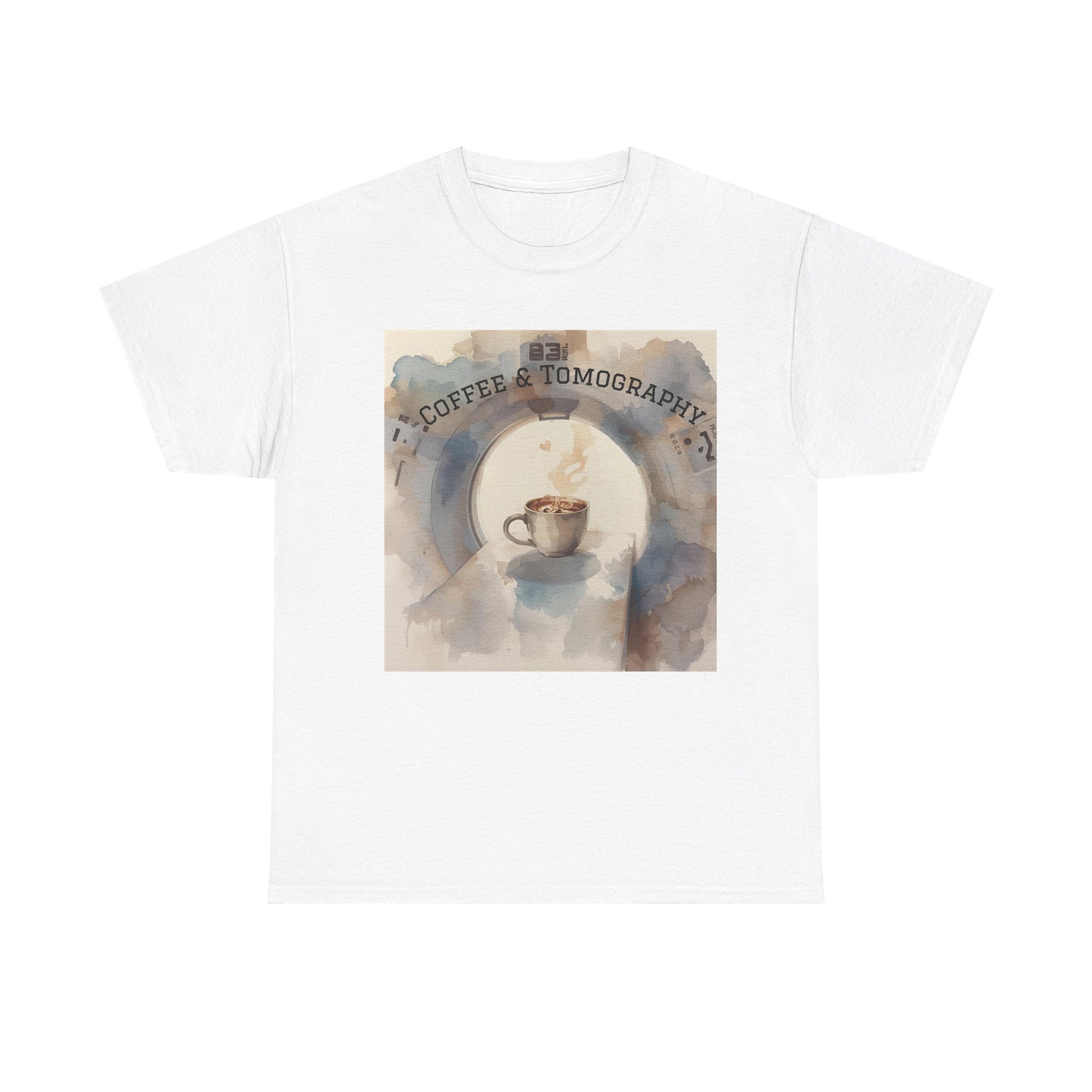 Coffee & Tomography Tee, Artsy Coffee Lover Shirt, Unisex Cotton T-Shirt, Gift for Coffee Enthusiasts, Casual Wear, Coffee Culture Fashion Printify