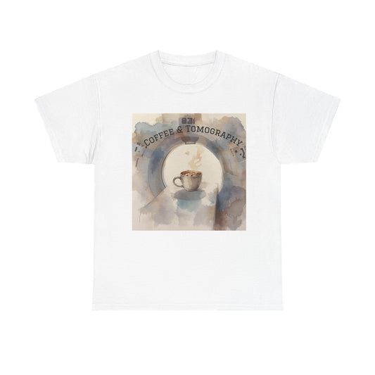Coffee & Tomography Tee, Artsy Coffee Lover Shirt, Unisex Cotton T-Shirt, Gift for Coffee Enthusiasts, Casual Wear, Coffee Culture Fashion Printify