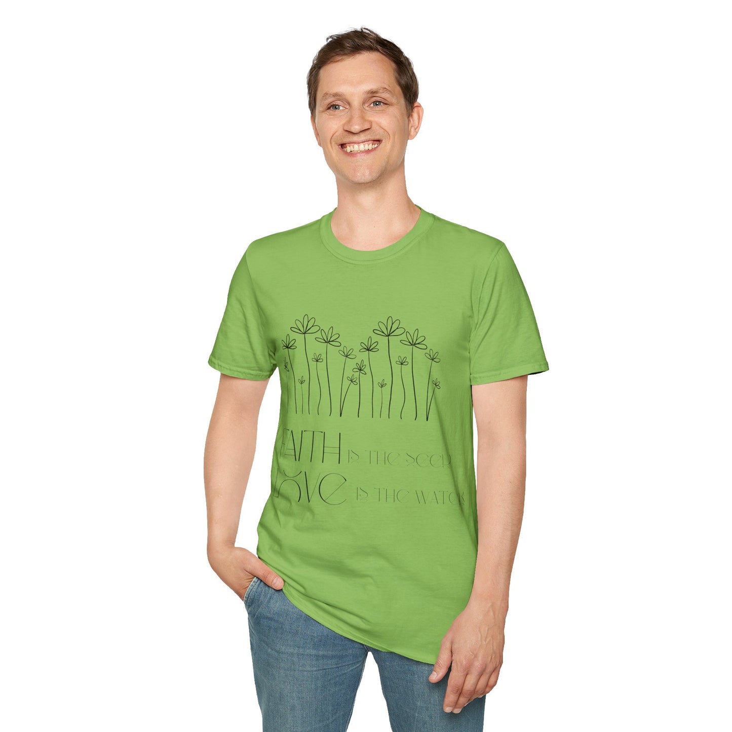 Faith & Love Floral Unisex Softstyle T-Shirt