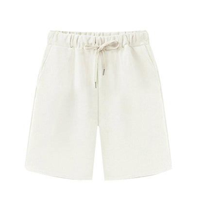 Solid Color Women's Summer High Waist 150kg Five-Point Pants Large Size Drawstring Sports Casual Pants Plus Size Slim Straight-Leg Pants Weizhong So ist Leben