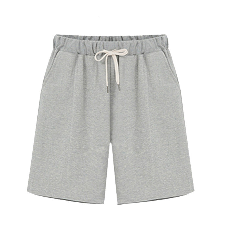 Solid Color Women's Summer High Waist 150kg Five-Point Pants Large Size Drawstring Sports Casual Pants Plus Size Slim Straight-Leg Pants Weizhong So ist Leben