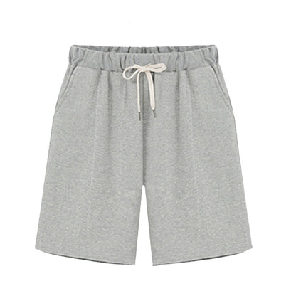 Solid Color Women's Summer High Waist 150kg Five-Point Pants Large Size Drawstring Sports Casual Pants Plus Size Slim Straight-Leg Pants Weizhong So ist Leben