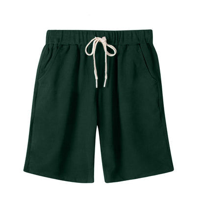 Solid Color Women's Summer High Waist 150kg Five-Point Pants Large Size Drawstring Sports Casual Pants Plus Size Slim Straight-Leg Pants Weizhong So ist Leben