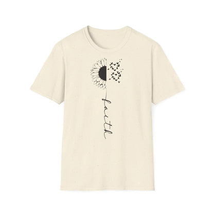 Faith Sunflower Unisex Softstyle T-Shirt - Inspirational Graphic Tee - So ist Leben