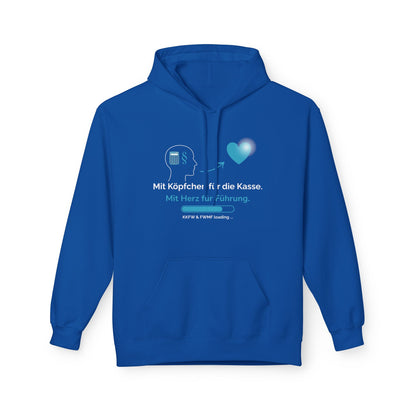 Hoodie – "Mit Köpfchen für die Kasse. Mit Herz für Führung." German Leadership Cashier Pullover