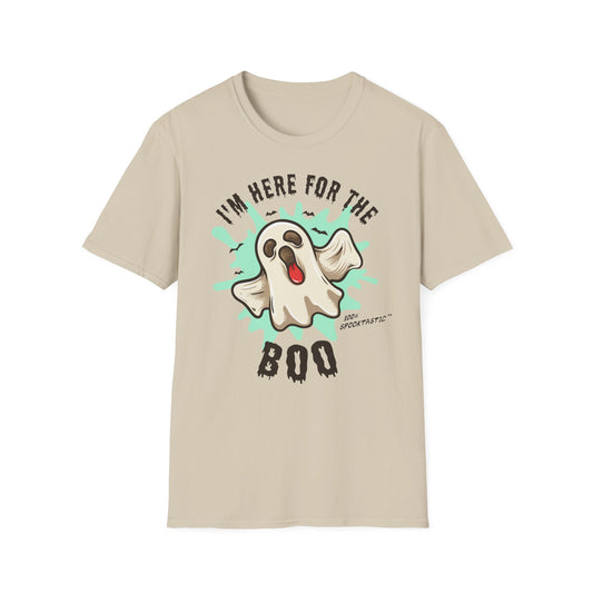 Halloween Ghost T-Shirt, I’m Here for the Boo Tee, Unisex Graphic Shirt, Spooky Season Top, Fun Costume T-Shirt Printify