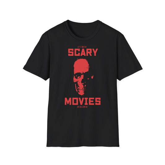 Scary Movies Unisex Softstyle T-Shirt, Halloween Apparel, Movie Night Tee, Horror Fan Gift, Casual Wear Printify