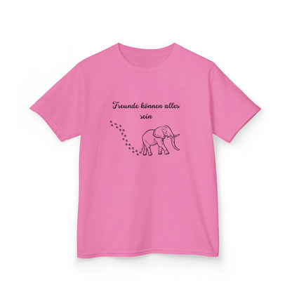 Cute Elephant Quote Kids Tee - "Freunde können alles sein" - Perfect for Playdates & Special Occasions - So ist Leben