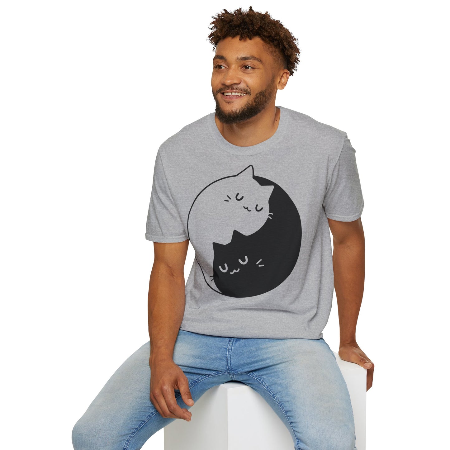Yin-Yang Katzen Unisex Softstyle T-Shirt: Kuschelig, stilvoll, komfortabel, elegant