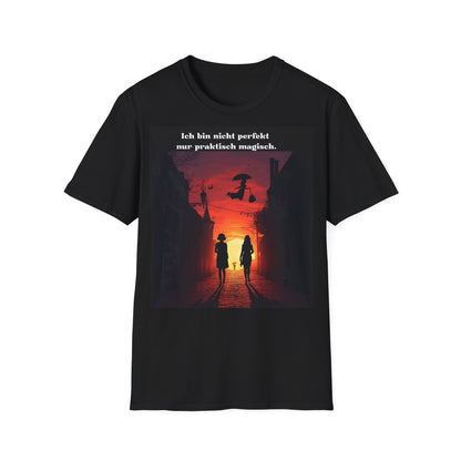 Magical Themed Unisex Softstyle T-Shirt - "Ich bin nicht perfekt, nur praktisch magisch" Printify