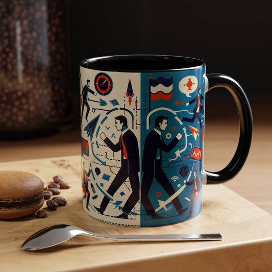 Motivierende Business-Kaffeetasse – 11 & 15oz Accent-Tasse mit Work-Life-Design.