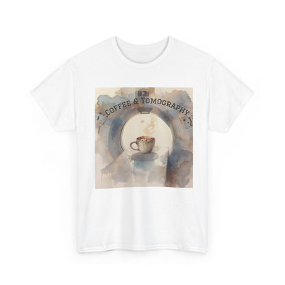 Coffee & Tomography Tee, Artsy Coffee Lover Shirt, Unisex Cotton T-Shirt, Gift for Coffee Enthusiasts, Casual Wear, Coffee Culture Fashion Printify