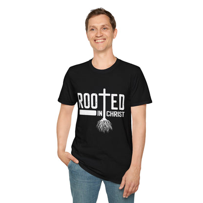 Rooted in Christ Unisex Softstyle T-Shirt - Faith-Based Apparel for Everyday Wear