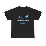 T-Shirt — „Mit Köpfchen für die Kasse. Mit Herz für Führung.“ German Leadership Statement Tee - So ist Leben