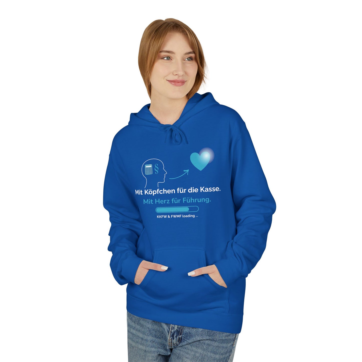 Hoodie – "Mit Köpfchen für die Kasse. Mit Herz für Führung." German Leadership Cashier Pullover