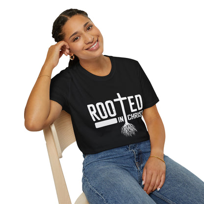 Rooted in Christ Unisex Softstyle T-Shirt - Faith-Based Apparel for Everyday Wear