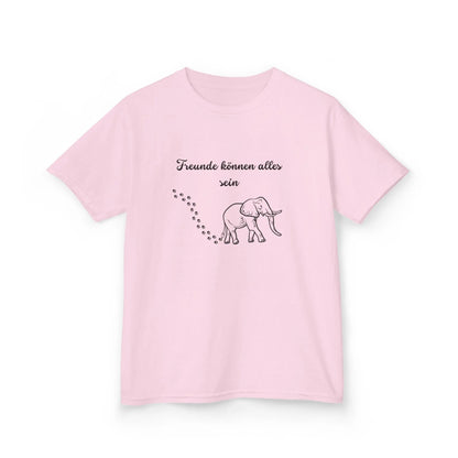 Cute Elephant Quote Kids Tee - "Freunde können alles sein" - Perfect for Playdates & Special Occasions - So ist Leben