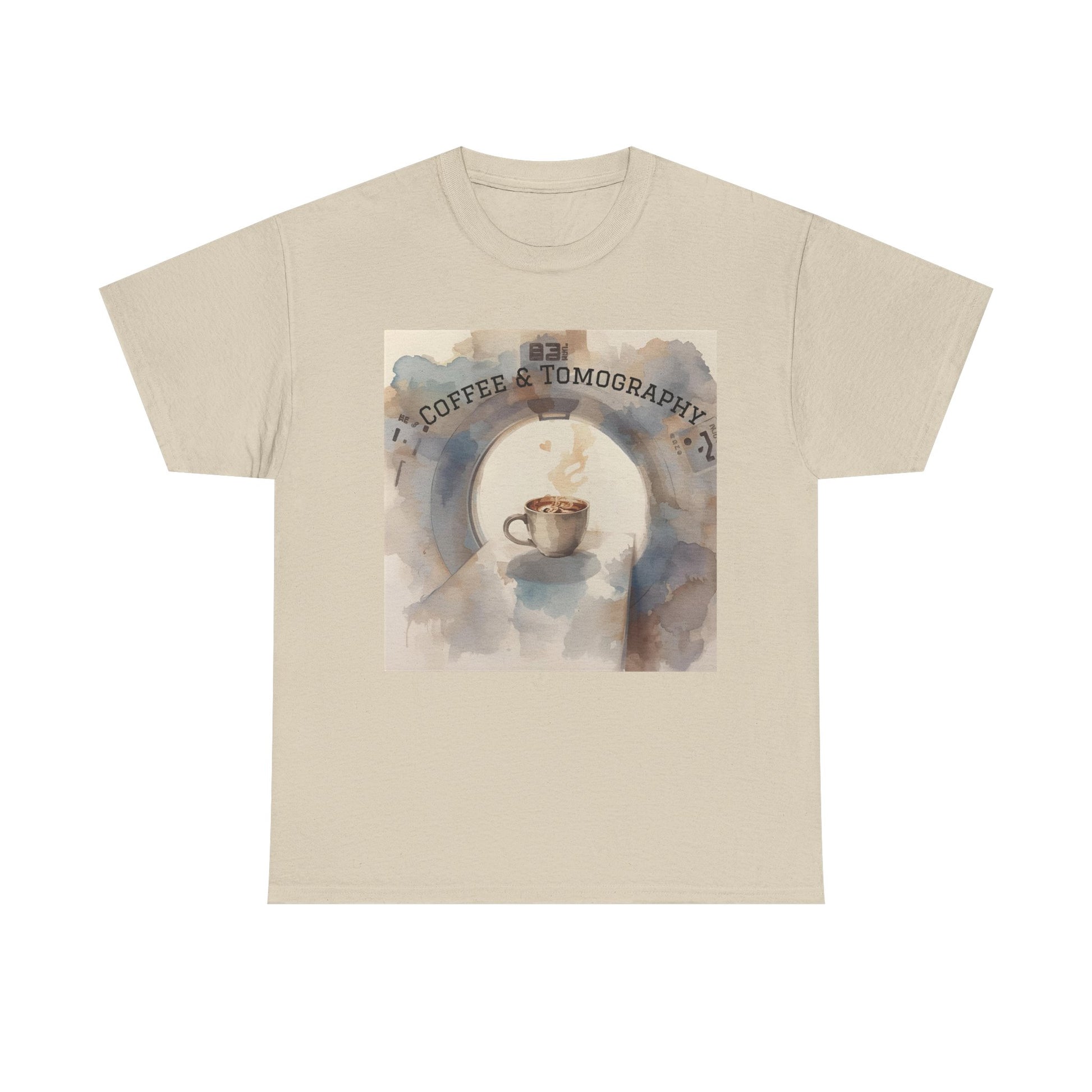 Coffee & Tomography Tee, Artsy Coffee Lover Shirt, Unisex Cotton T-Shirt, Gift for Coffee Enthusiasts, Casual Wear, Coffee Culture Fashion Printify