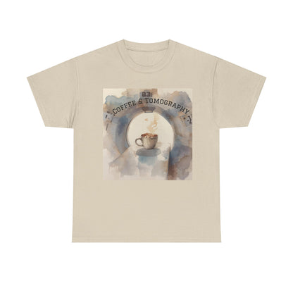 Coffee & Tomography Tee, Artsy Coffee Lover Shirt, Unisex Cotton T-Shirt, Gift for Coffee Enthusiasts, Casual Wear, Coffee Culture Fashion Printify