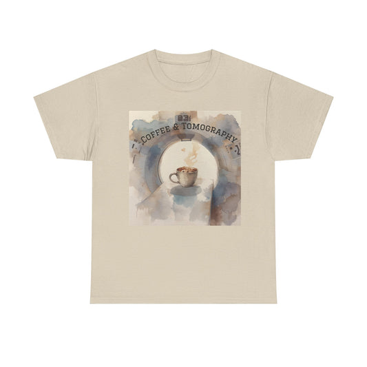 Coffee & Tomography Tee, Artsy Coffee Lover Shirt, Unisex Cotton T-Shirt, Gift for Coffee Enthusiasts, Casual Wear, Coffee Culture Fashion Printify