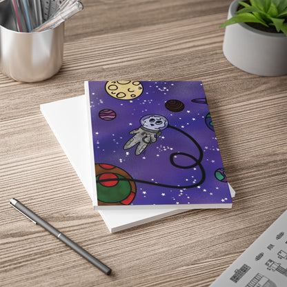Cosmic Adventure Softcover Notebook | A5 Astronaut Design, Journal for Space Lovers, Gift for Students, Sketchbook, Notebook for Kids Printify