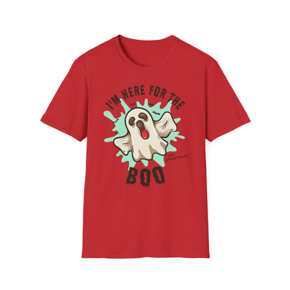 Halloween Ghost T-Shirt, I’m Here for the Boo Tee, Unisex Graphic Shirt, Spooky Season Top, Fun Costume T-Shirt Printify