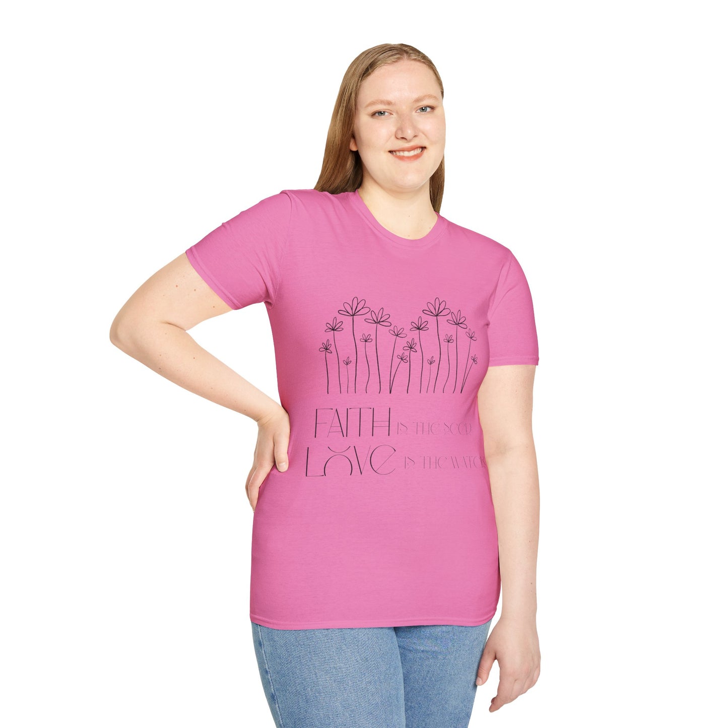 Faith & Love Floral Unisex Softstyle T-Shirt