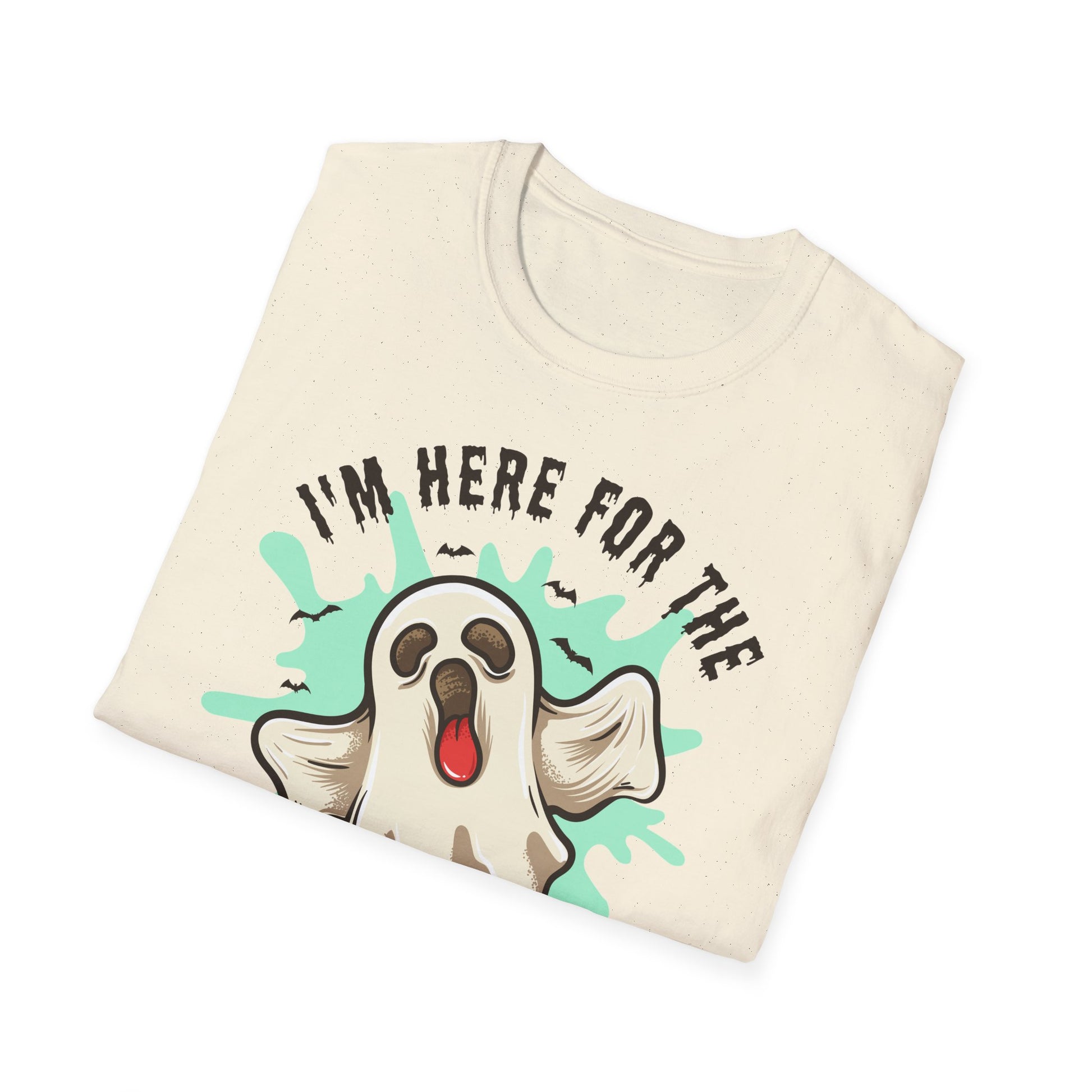 Halloween Ghost T-Shirt, I’m Here for the Boo Tee, Unisex Graphic Shirt, Spooky Season Top, Fun Costume T-Shirt Printify