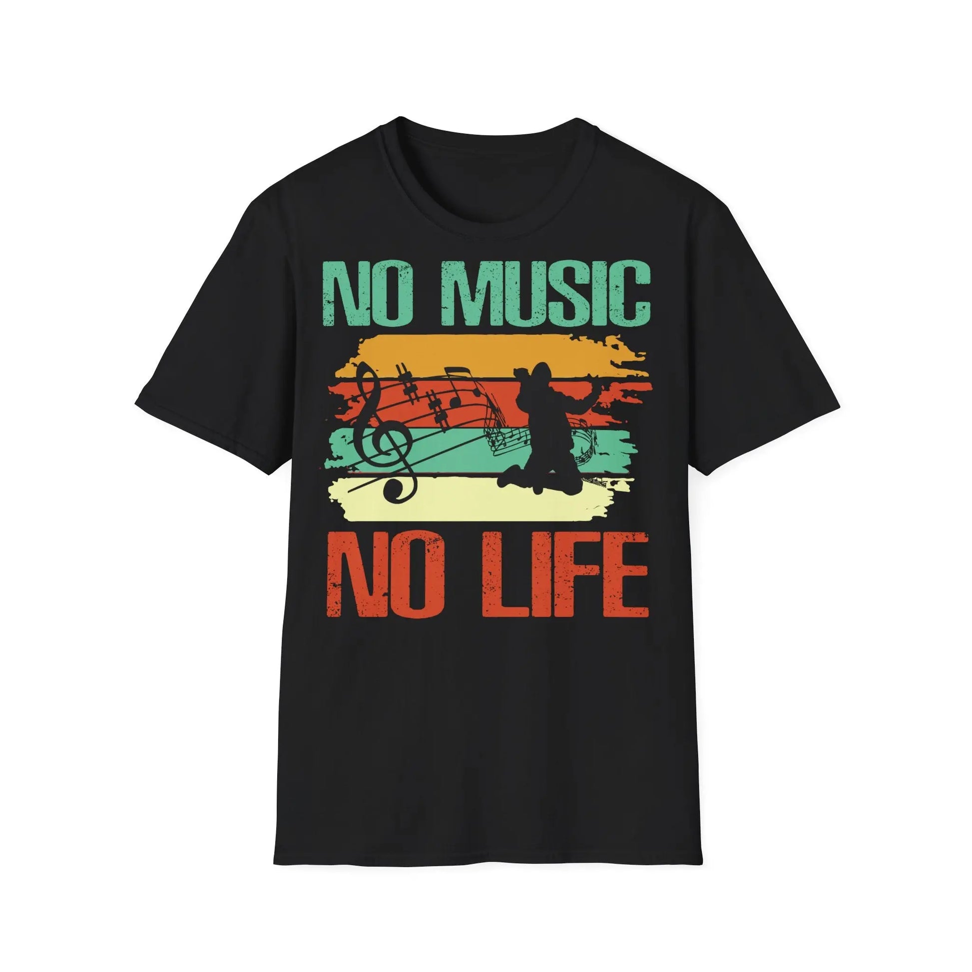 No Music No Life Unisex Softstyle T-Shirt - Perfect Gift for Music Lovers - So ist Leben