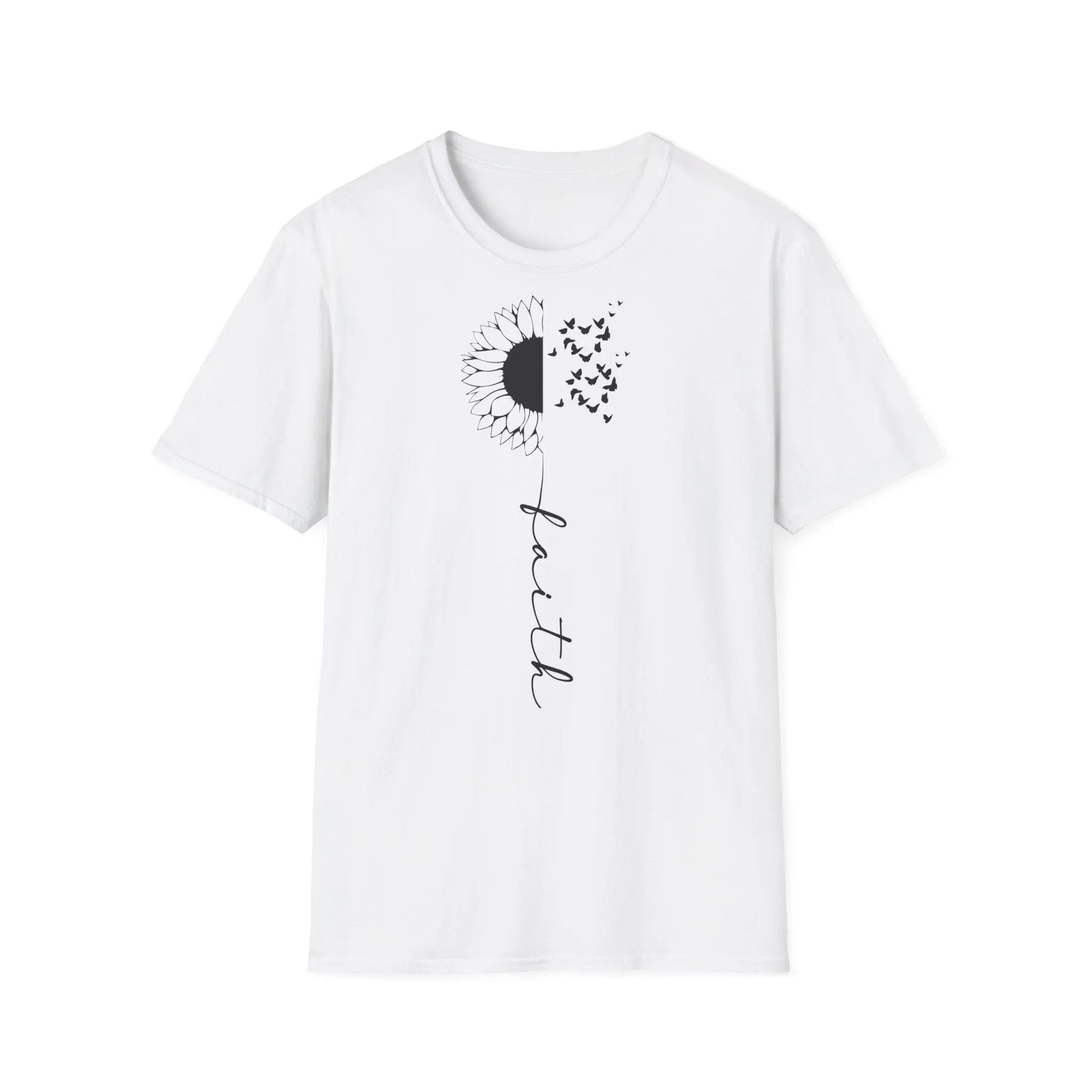 Faith Sunflower Unisex Softstyle T-Shirt - Inspirational Graphic Tee - So ist Leben