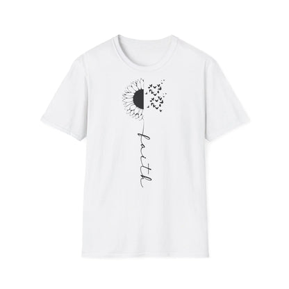 Faith Sunflower Unisex Softstyle T-Shirt - Inspirational Graphic Tee - So ist Leben