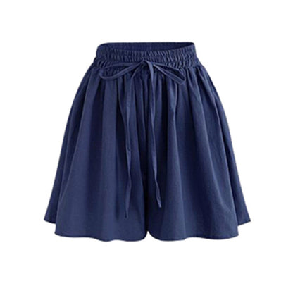 Large Size Wide Leg Shorts for Women Summer Plus Fat New Chiffon Pants Skirt Single Layer Elastic Waist Loose Versatile Korean Style Casual Pants So ist Leben
