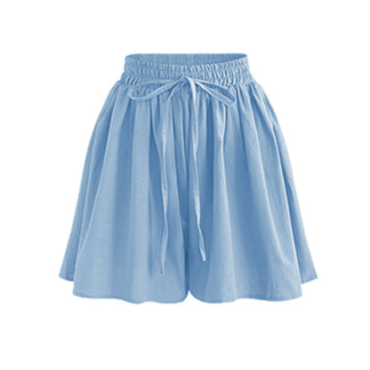 Large Size Wide Leg Shorts for Women Summer Plus Fat New Chiffon Pants Skirt Single Layer Elastic Waist Loose Versatile Korean Style Casual Pants So ist Leben