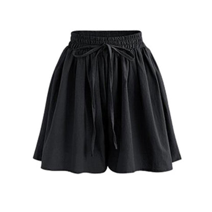 Large Size Wide Leg Shorts for Women Summer Plus Fat New Chiffon Pants Skirt Single Layer Elastic Waist Loose Versatile Korean Style Casual Pants So ist Leben
