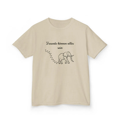 Cute Elephant Quote Kids Tee - "Freunde können alles sein" - Perfect for Playdates & Special Occasions - So ist Leben