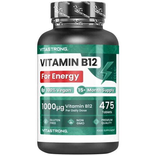 Vitamin B12 1000 mcg vegan, 475 Tabletten, 1 pro Tag (Escort 15 + Monate) B12 Vitamin für Energie, Müdigkeit und Immunsystem, Vit B12 Hochwertige Vitamin B 12 Cyanokobalamin ohne GMOs So ist Leben