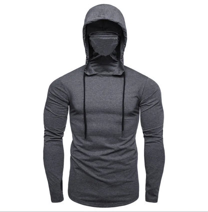 Lässige neue Mode Langarm Splice Große Maske Hoodies - So ist Leben