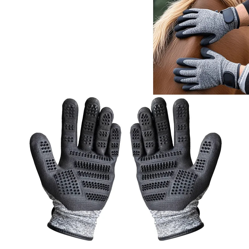 1 Paar Pferdepflege-Handschuhe, Fellpflege-Bürste, Tierhaar-Entferner-Handschuhe für Pferdemassage und -reinigung, Fellpflege-Werkzeug für langes und kurzes Fell So ist Leben