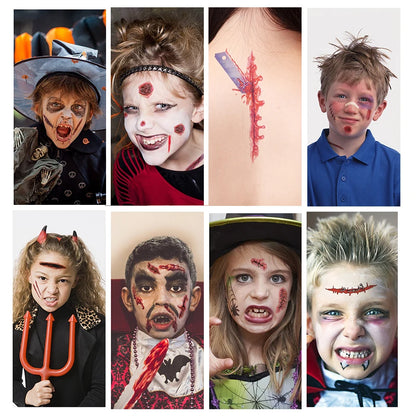 6 stücke Halloween Blutige Wunde Tattoo Aufkleber Trick Scary Wasserdicht Temporäre Tattoo DIY Gefälschte Tattoo Halloween Party Dekoration So ist Leben
