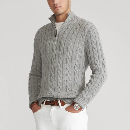 8509 Herbst Winter Männer Gestrickte Mock Neck Pullover Mode Warm Halten Twist Business Casual Herren Langarm Strickwaren Tops So ist Leben
