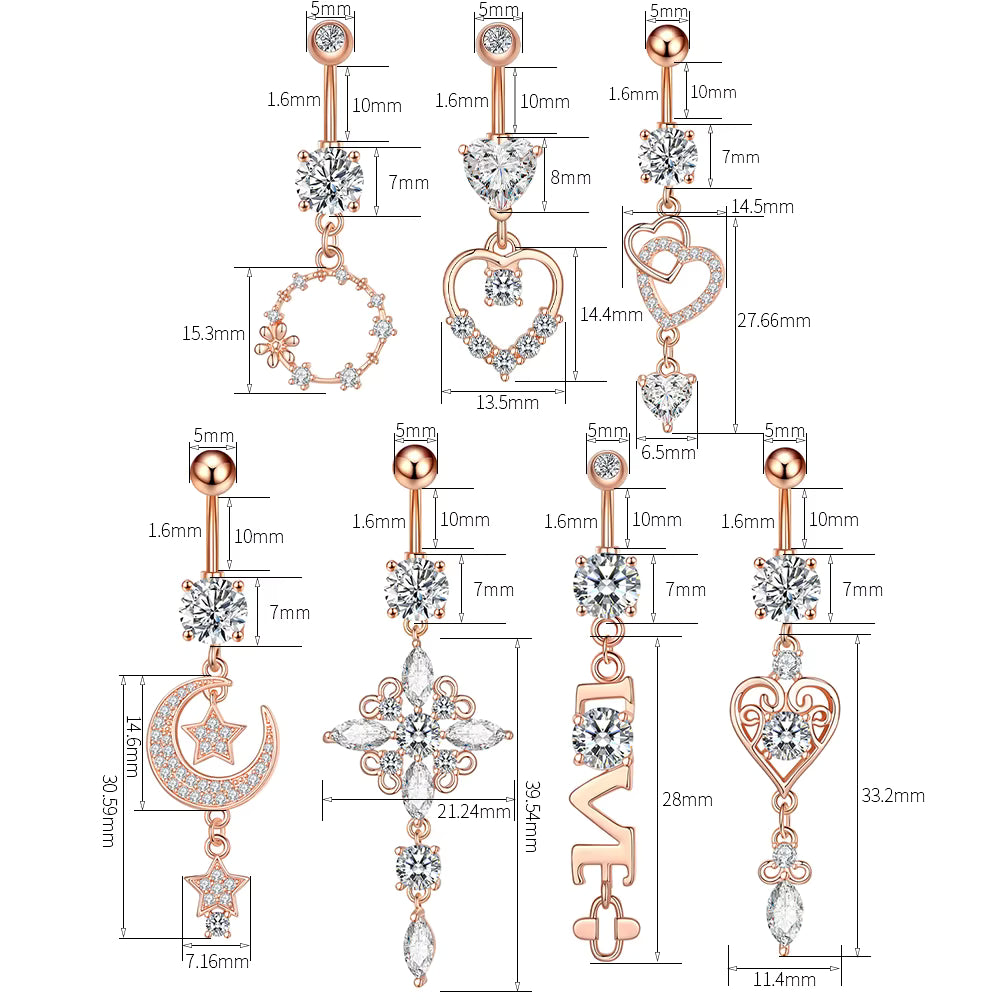 Moderner Edelstahl‑Piercingschmuck mit Zirkonia‑Motiven So ist Leben