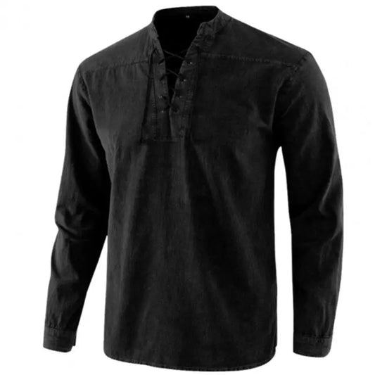 Männer Ritter mittelalterliche Tunika Vintage Lace Up Renaissance römische Hemden Halloween Kostüm für Erwachsene Wikinger Pirat Cosplay für Dating So ist Leben