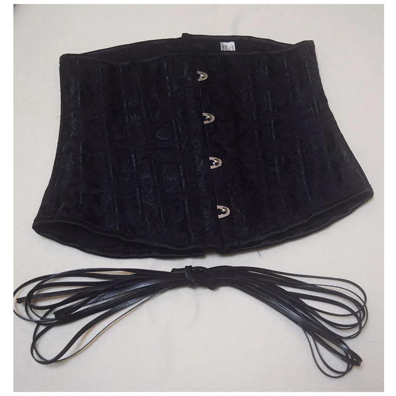 23 cm kurzer Torso, 24 Spirale, Stahlstäbchen, Korsett, Blumenmuster, schlankmachende Taille, Shapewear, Jacquard-Unterbrustkorsett, Gothic-Bustier 8130 So ist Leben