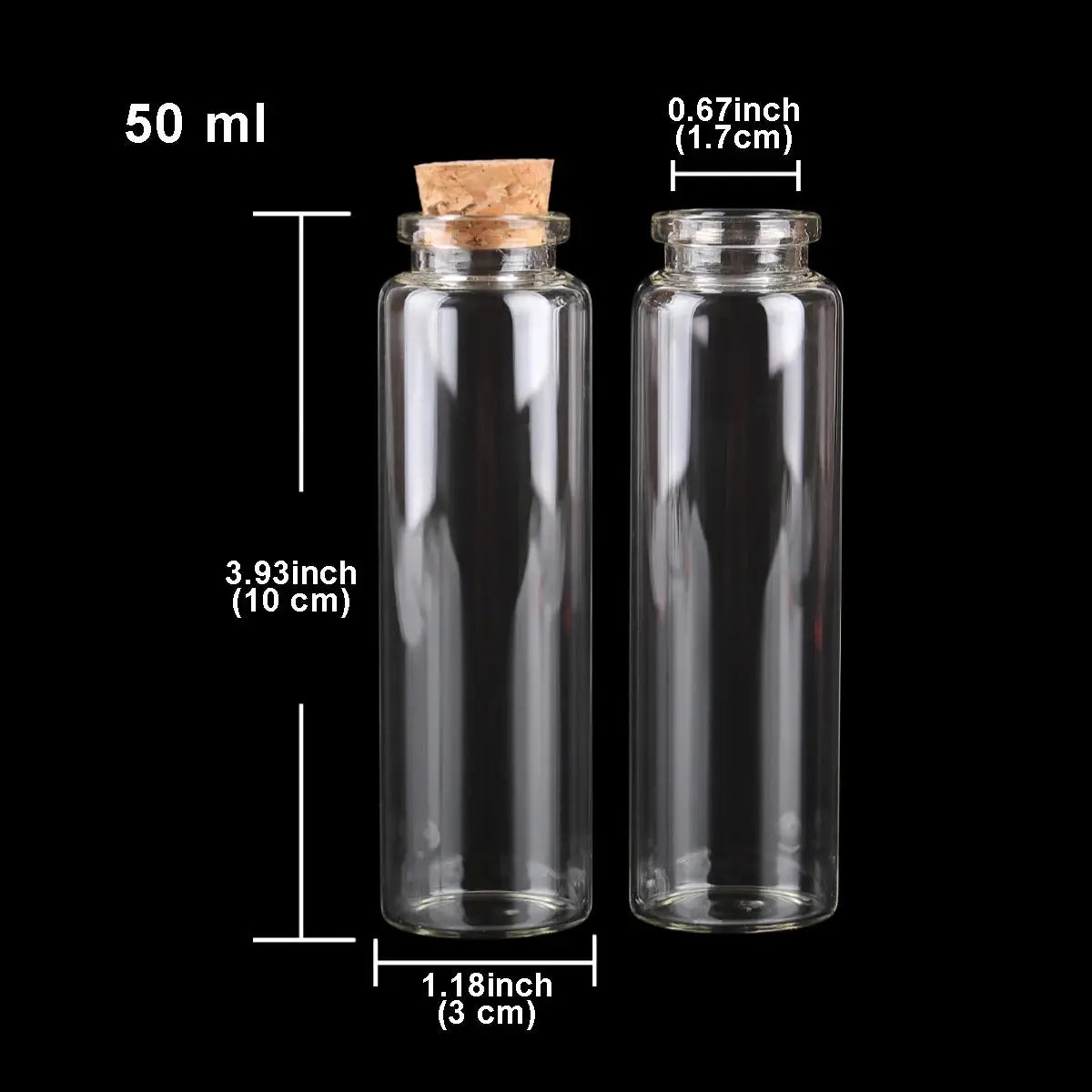 24 Stück 10 ml, 15 ml, 20 ml, 25 ml, 30 ml, niedliche Klarglasflaschen mit Korken, leere Gewürzflaschen, Gläser, DIY-Bastelfläschchen - So ist Leben