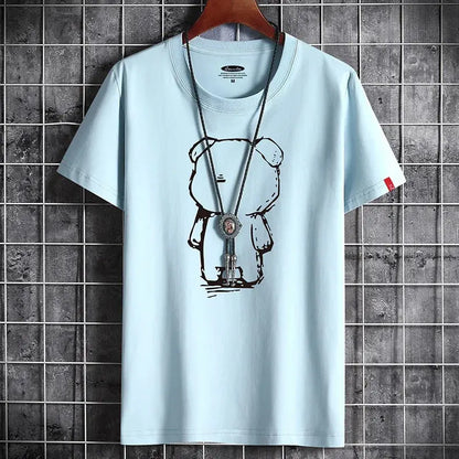Men's Oversized Anime T-Shirt, White, Gothic Punk Style - So ist Leben