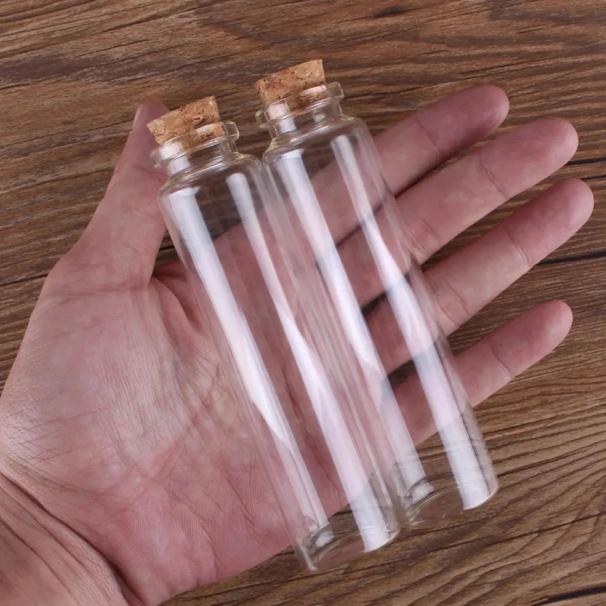 24 Stück 10 ml, 15 ml, 20 ml, 25 ml, 30 ml, niedliche Klarglasflaschen mit Korken, leere Gewürzflaschen, Gläser, DIY-Bastelfläschchen - So ist Leben