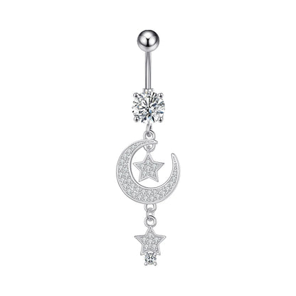 Dainsty baumelnde Bauchnabelringe Chirurgenstahl 14G Bar Nabelpiercing Ring Kristall CZ Biene Blume Herz Bauchring Ohrschmuck So ist Leben